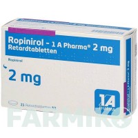 РОПІНІРОЛ (ROPINIROL) 2 мг таблетки 21 шт - Ропінірол 1 A PHARMA