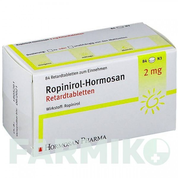РОПИНИРОЛ (ROPINIROL) 2 мг таблетки 84 шт - Ропинирол HORMOSAN PHARMA