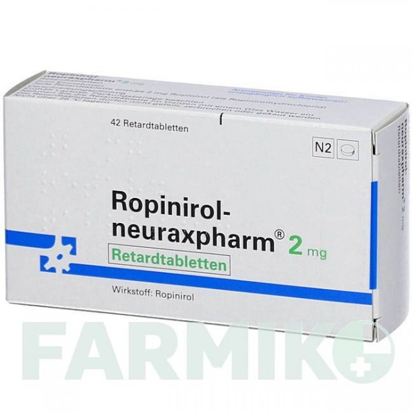 РОПИНИРОЛ (ROPINIROL) 2 мг таблетки 42 шт - Ропинирол NEURAXPHARM