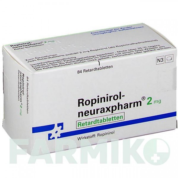 РОПИНИРОЛ (ROPINIROL) 2 мг таблетки 84 шт - Ропинирол NEURAXPHARM