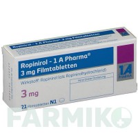 РОПИНИРОЛ (ROPINIROL) 3 мг таблетки 21 шт - Ропинирол 1 A PHARMA
