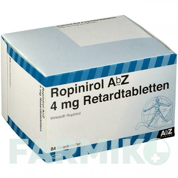 РОПИНИРОЛ (ROPINIROL) 4 мг таблетки 84 шт - Ропинирол ABZ PHARMA