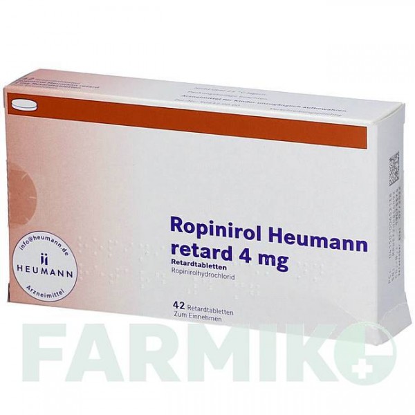 РОПІНІРОЛ (ROPINIROL) 4 мг таблетки 42 шт - Ропінірол HEUMANN PHARMA