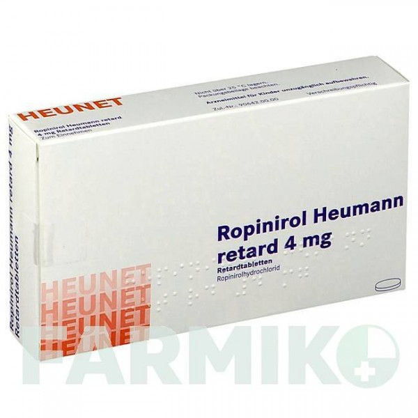 РОПІНІРОЛ (ROPINIROL) 4 мг таблетки 28 шт - Ропінірол HEUNET PHARMA