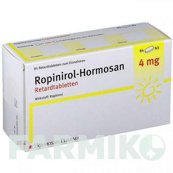 РОПИНИРОЛ (ROPINIROL) 4 мг таблетки 84 шт - Ропинирол HORMOSAN PHARMA