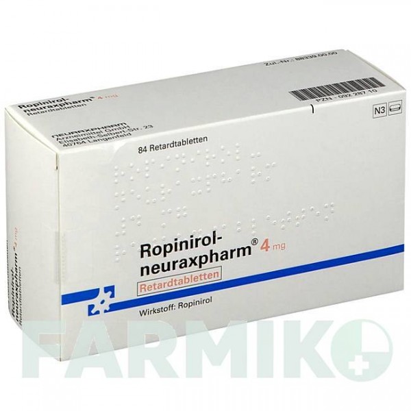 РОПІНІРОЛ (ROPINIROL) 4 мг таблетки 84 шт - Ропінірол NEURAXPHARM