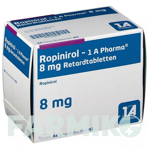 РОПИНИРОЛ (ROPINIROL) 8 мг таблетки 84 шт - Ропинирол 1 A PHARMA