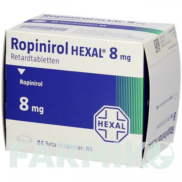 РОПІНІРОЛ (ROPINIROL) 8 мг таблетки 84 шт - Ропінірол HEXAL