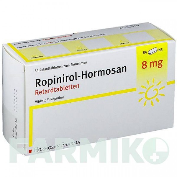 РОПИНИРОЛ (ROPINIROL) 8 мг таблетки 84 шт - Ропинирол HORMOSAN PHARMA