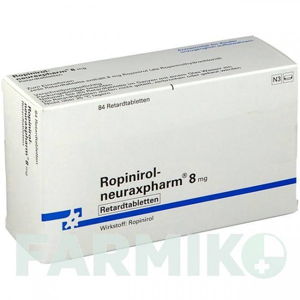 РОПИНИРОЛ (ROPINIROL) 8 мг таблетки 42 шт - Ропинирол NEURAXPHARM