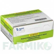 РОПІВАКАЇНГІДРОХЛОРИД (ROPIVACAINHYDROCHLORID) 2 мг/мл розчин 5x10 мл - Ропівакаїн FRESENIUS