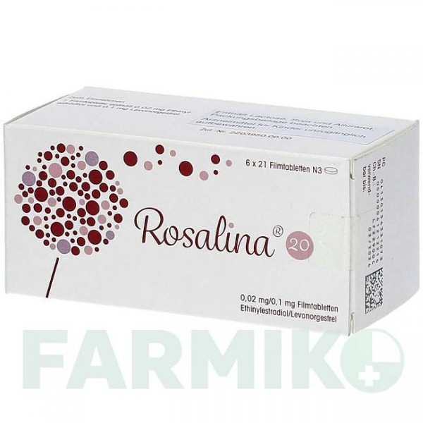 РОЗАЛІНА (ROSALINA) 0,02 мг/0,1 мг таблетки 126 шт - Левоноргестрел, Етинілестрадіол BIOMO PHARMA