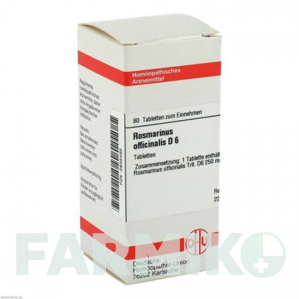 РОЗМАРИНУС ОФФИЦИНАЛИС (ROSMARINUS OFFICINALIS) D 6 таблетки 80 шт - Гомеопатия DHU
