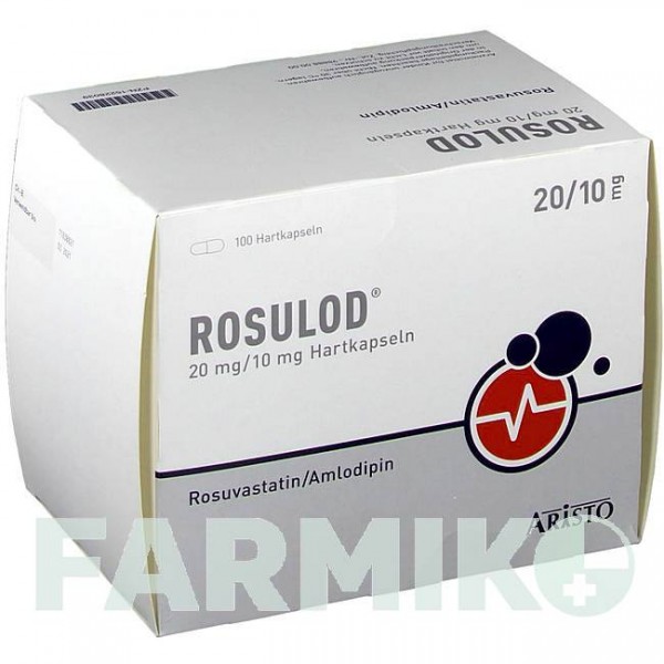 РОЗУЛОД (ROSULOD) 20 мг/10 мг капсулы 100 шт - Розувастатин, Амлодипин ARISTO PHARMA