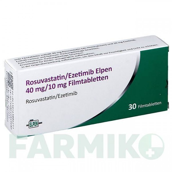 РОЗУВАСТАТИН (ROSUVASTATIN) 40 мг/10 мг таблетки 30 шт - Розувастатин, Езетиміб ELPEN PHARMACEUTICAL