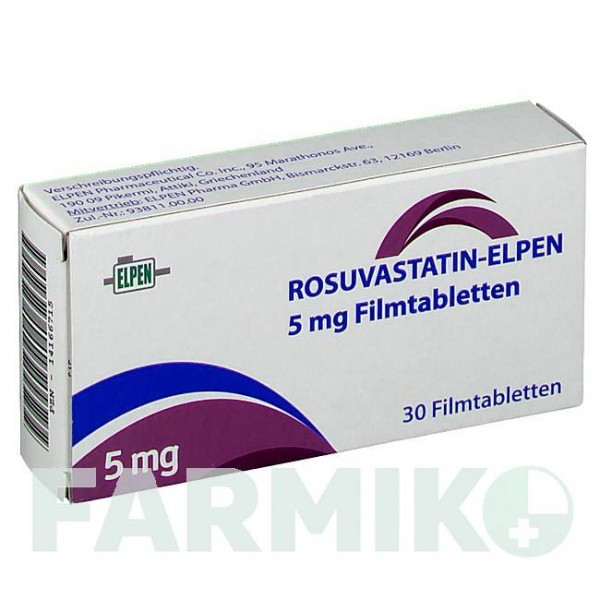 РОЗУВАСТАТИН (ROSUVASTATIN) 5 мг таблетки 30 шт - Розувастатин ELPEN PHARMACEUTICAL