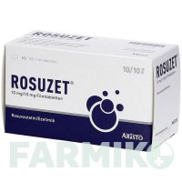 РОСУЗЕТ (ROSUZET) 10 мг/10 мг таблетки 100 шт - Розувастатин, Езетиміб ARISTO PHARMA