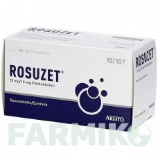 РОСУЗЕТ (ROSUZET) 10 мг/10 мг таблетки 100 шт - Розувастатин, Езетиміб ARISTO PHARMA