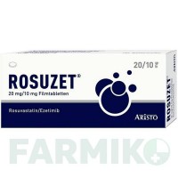 РОСУЗЕТ (ROSUZET) 20 мг/10 мг таблетки 100 шт - Розувастатин, Езетиміб ARISTO PHARMA