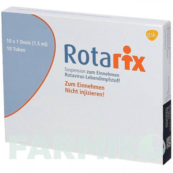 РОТАРИКС (ROTARIX) суспензія 10 шт - Ротавірус живий атенуйований GLAXOSMITHKLINE