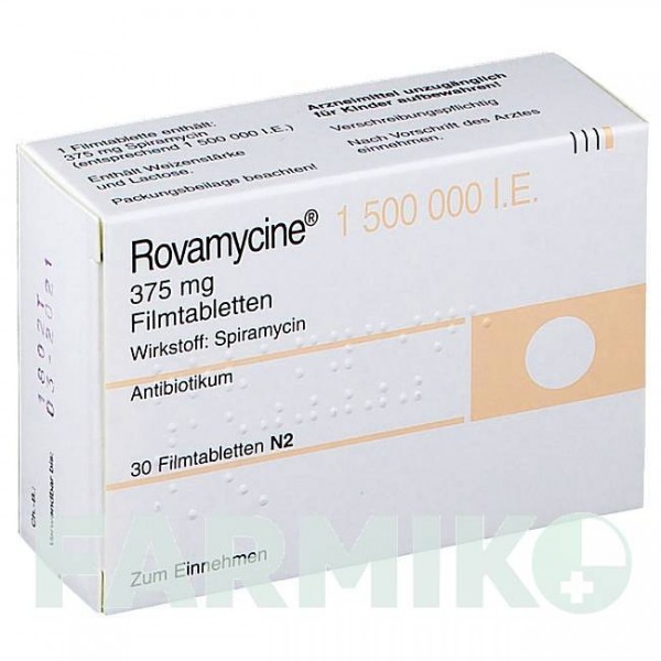 РОВАМИЦИН (ROVAMYCINE) 1500000 МЕ таблетки 30 шт - Спирамицин TEOFARMA
