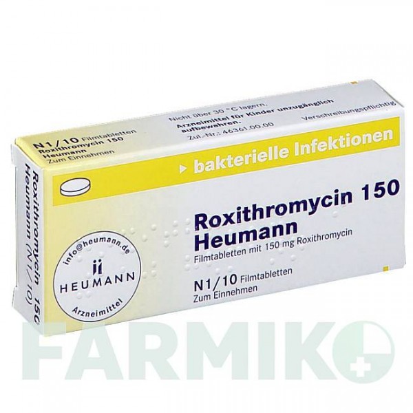 РОКСИТРОМІЦИН (ROXITHROMYCIN) 150 таблетки 10 шт - Рокситроміцин HEUMANN PHARMA
