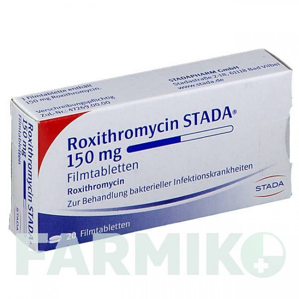 РОКСИТРОМИЦИН (ROXITHROMYCIN) 150 мг таблетки 20 шт - Рокситромицин STADAPHARM