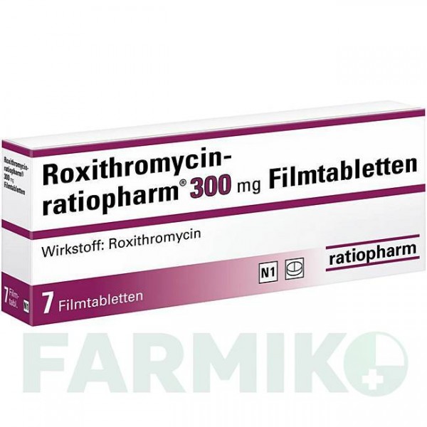 РОКСИТРОМИЦИН (ROXITHROMYCIN) 300 мг таблетки 7 шт - Рокситромицин RATIOPHARM