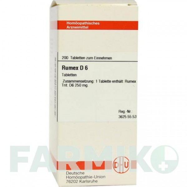 РУМЕКС (RUMEX) D 6 таблетки 200 шт - Гомеопатия DHU