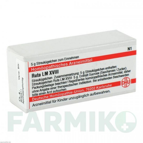 РУТА (RUTA) LM XVIII глобули 5 г - Гомеопатия DHU