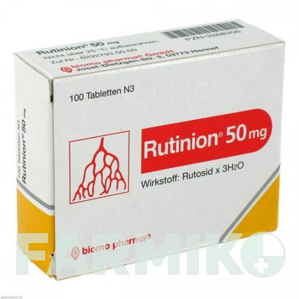 РУТИНІОН (RUTINION) таблетки 100 шт - Рутозиди BIOMO PHARMA