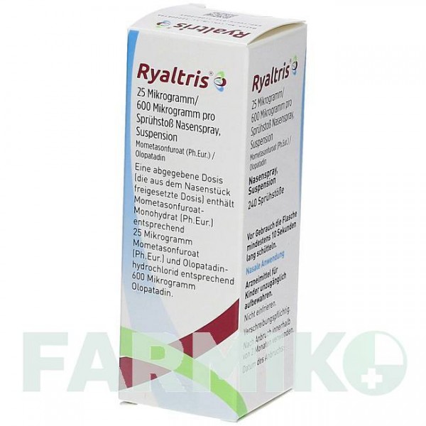РІАЛТРІС (RYALTRIS) 25 мкг/600 мкг/доза 240 доз спрей 29 г - Активні речовини BERLIN-CHEMIE