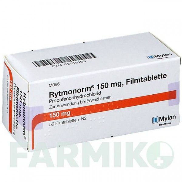 РИТМОНОРМ (RYTMONORM) 150 мг таблетки 50 шт - Пропафенон VIATRIS
