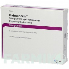 РИТМОНОРМ (RYTMONORM) 70 мг раствор 5x20 мл - Пропафенон VIATRIS