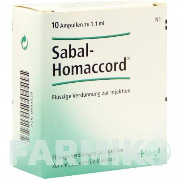 САБАЛЬ ГОМАККОРД (SABAL HOMACCORD) ампули 10 шт - Гомеопатія BIOLOGISCHE HEILMITTEL HEEL