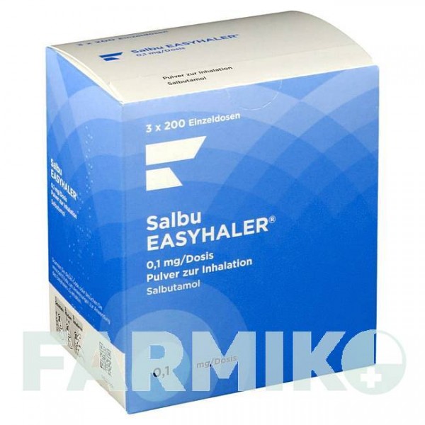 САЛЬБУ ИЗИХЭЛЕР (SALBU EASYHALER) 0,1 мг/доза 3 х 200 доз порошок 3 шт - Сальбутамол ORION