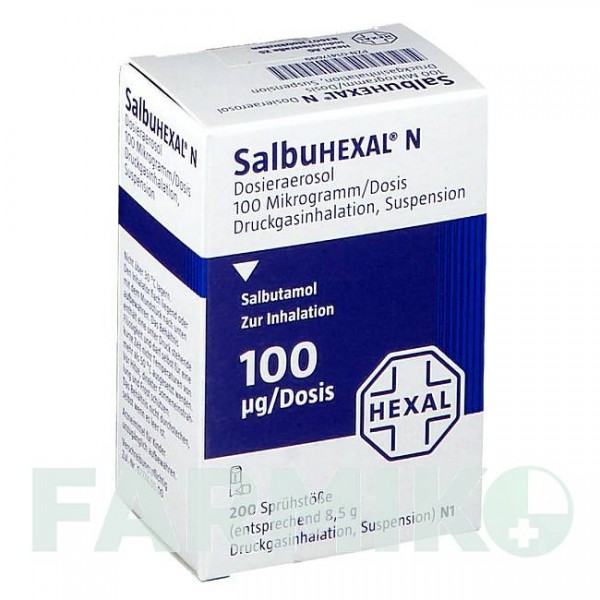 САЛЬБУГЕКСАЛ (SALBUHEXAL) 200 доз аерозоль 1 шт - Сальбутамол HEXAL