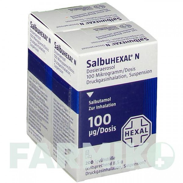САЛЬБУГЕКСАЛ (SALBUHEXAL) 200 доз аерозоль 2 шт - Сальбутамол HEXAL