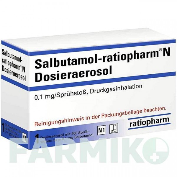 САЛЬБУТАМОЛ (SALBUTAMOL) 200 доз аэрозоль 1 шт - Сальбутамол RATIOPHARM