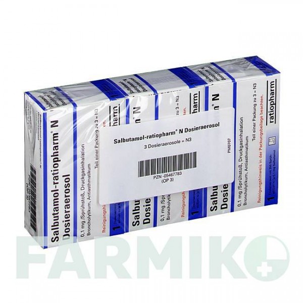 САЛЬБУТАМОЛ (SALBUTAMOL) 3 х 200 доз аэрозоль 3 шт - Сальбутамол RATIOPHARM