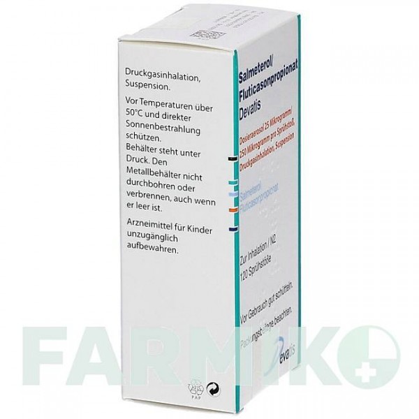САЛМЕТЕРОЛ (SALMETEROL) 25 мкг/250 мкг аэрозоль 1 шт - Сальметерол, Флутиказон DEVATIS