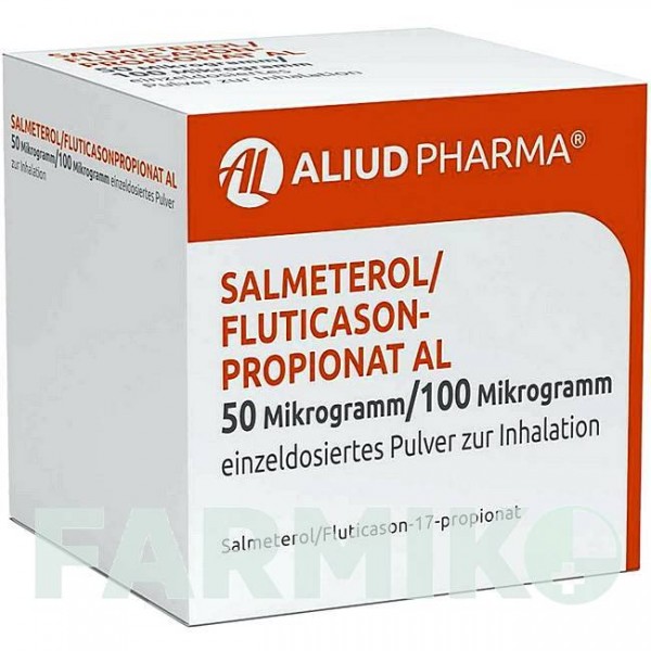 САЛМЕТЕРОЛ (SALMETEROL) 50 мкг/100 мкг 3 х 60 доз порошок 3x60 шт - Сальметерол, Флутиказон ALIUD PHARMA