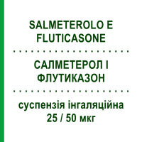 САЛМЕТЕРОЛ І ФЛУТИКАЗОН (SALMETEROLO E FLUTICASONE) 25/50 мкг суспензія інгаляційна 120 доз - Сальметерол, Флутиказон EG