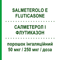 САЛМЕТЕРОЛ И ФЛУТИКАЗОН (SALMETEROLO E FLUTICASONE) 50 мкг/250 мкг/доза порошок ингаляционный 60 доз - Сальметерол, Флутиказон EG