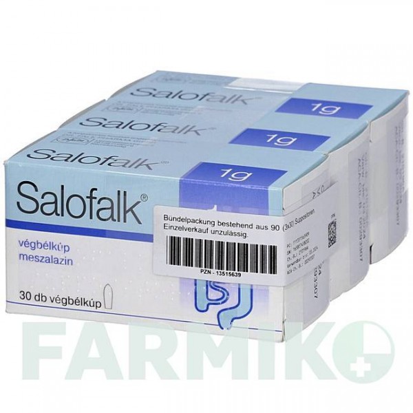 САЛОФАЛЬК (SALOFALK) 1 г супозиторії 90 шт - Месалазин ACA MULLER-ADAG PHARMA
