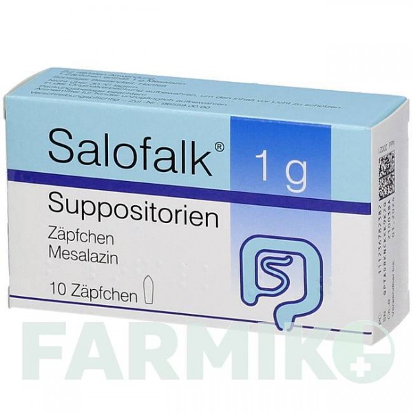САЛОФАЛЬК (SALOFALK) 1 г суппозитории 10 шт - Месалазин AXICORP PHARMA