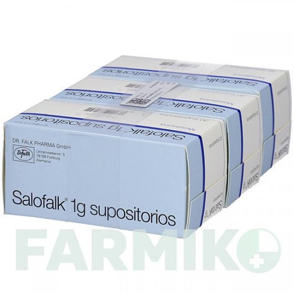 САЛОФАЛЬК (SALOFALK) 1 г супозиторії 30 шт - Месалазин AXICORP PHARMA