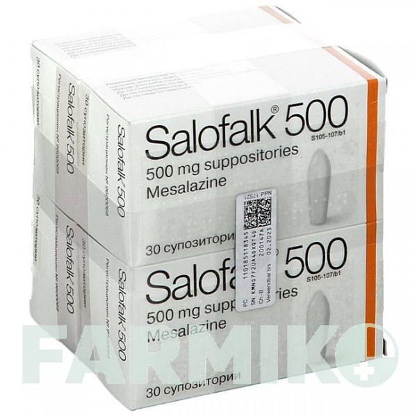 САЛОФАЛЬК (SALOFALK) 500 мг супозиторії 120 шт - Месалазин AXICORP PHARMA