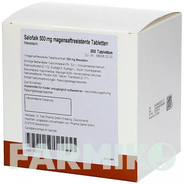САЛОФАЛЬК (SALOFALK) 500 таблетки 300 шт - Месалазин PHARMA GERKE