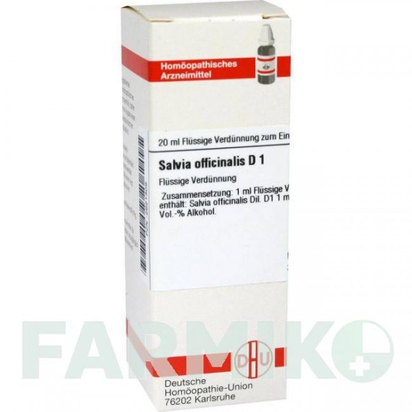 САЛЬВИЯ ОФФИЦИНАЛИС (SALVIA OFFICINALIS) D 1 раствор 20 мл - Гомеопатия DHU